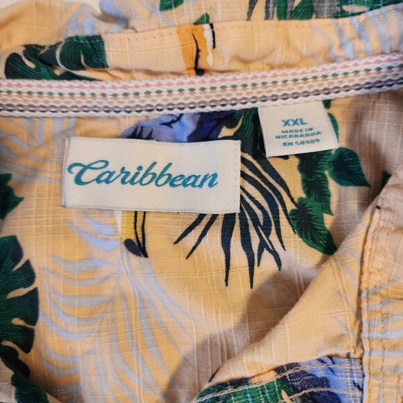 Caribbean Hawaiian Shirt Short Sleeve Tropical Toucans Birds Floral Mens XXL 2XL - Picture 7 of 12